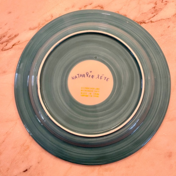 Colorful, Whimsical Anthropologie Nathalie Léte Yellow Bird 10” Dessert Plate - Picture 3 of 3